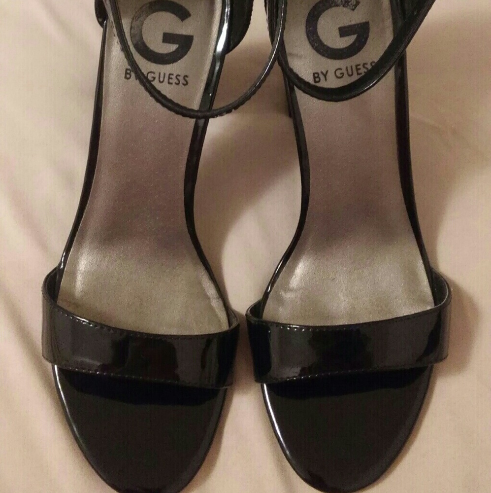 Guess black block heeled sandals
